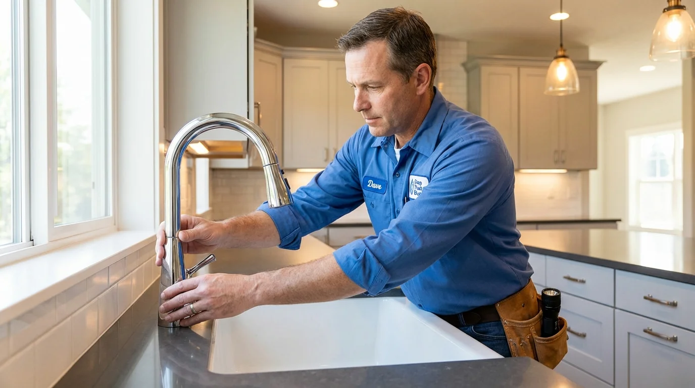 Kitchen faucet installation by Johns Plumbing LLC in Taylorsville