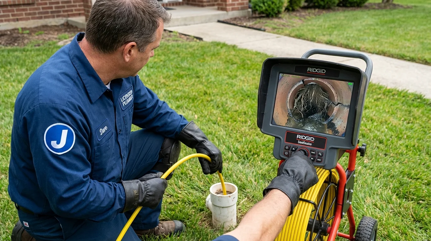 Sewer camera inspection being performed by Johns Plumbing LLC in Taylorsville