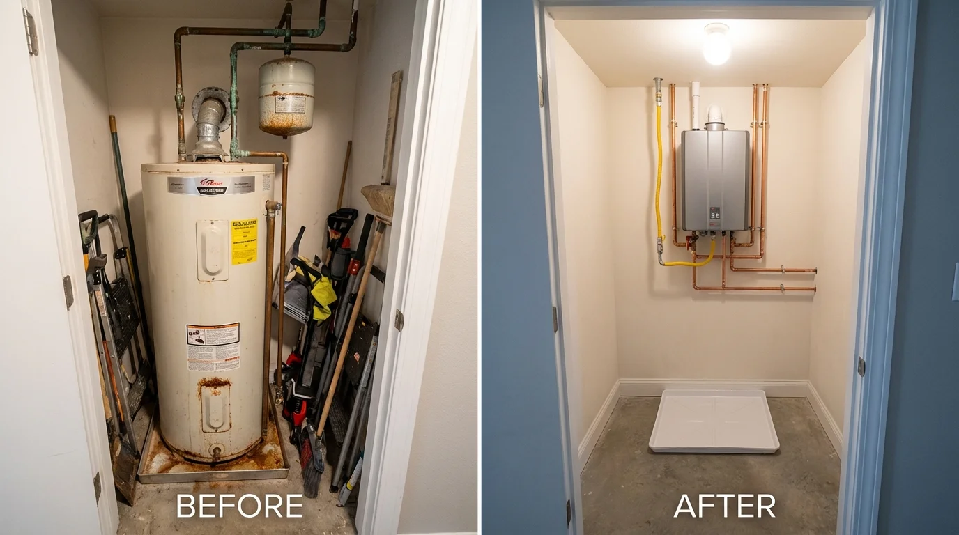 Tank water heater versus wall-mounted tankless unit comparison for Taylorsville, MS homeowners
